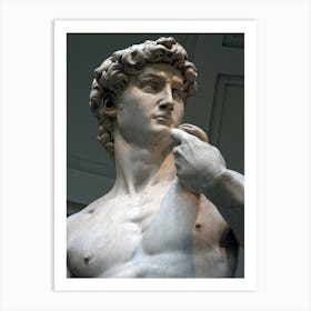 David Statue Face Head Close Up Art Florence Italian Italy Milan Venice Florence Rome Naples Toscana photo photography art travel Art Print