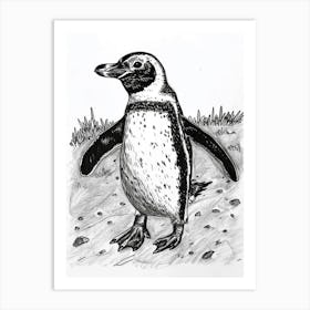 African Penguin Waddling 1 Art Print