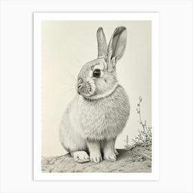 Mini Lop Rabbit Drawing 2 Art Print