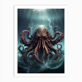 Octopus In The Ocean Art Print Art Print