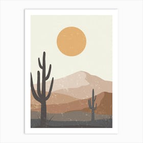 Desert Landscape With Cactus 5 Art Print