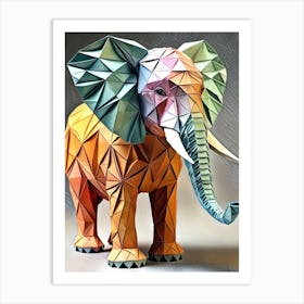 Majestic Origami Elephant Sculpture Art Print