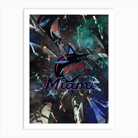 Miami Marlins Baseball Poster Art Print