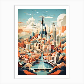 London, United Kingdom, Geometric Illustration 1 Art Print