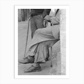 Untitled Photo, Possibly Related To Man, Hands Resting On His Cane, Waco, Texas By Russell Lee Art Print