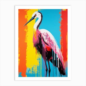 Andy Warhol Style Bird Crane 1 Art Print