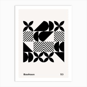 Geometric Bauhaus Poster B&W 53 Art Print