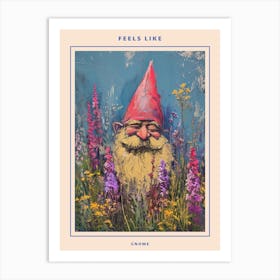 Kitsch Gnomes In The Garden 3 Poster Art Print