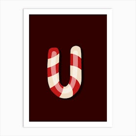 Candy Cane Christmas Letters Living Room Holiday Display 21 Art Print