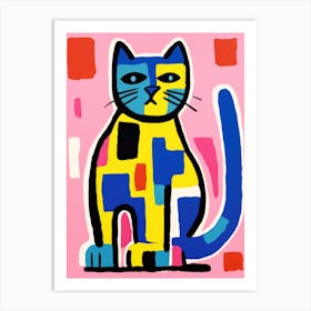 Cat With Squares Art Print