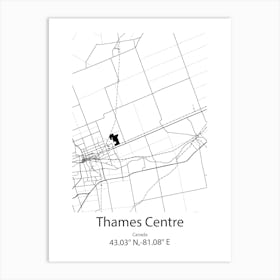 Thames,New Zealand Minimalist Map Art Print