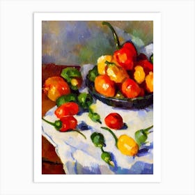 Habanero Pepper 3 Cezanne Style vegetable Art Print