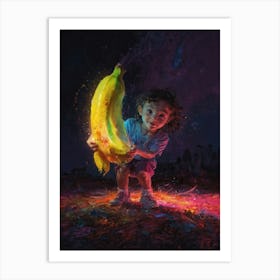 Child With A Banana Art Print