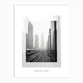 Poster Of Shenzhen, China, Black And White Old Photo 4 Art Print