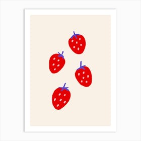 Colorful Strawberries Print Art Print