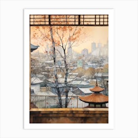 Winter Cityscape Beijing China 3 Art Print