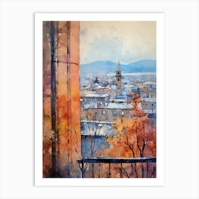 Winter Cityscape Geneva Switzerland Art Print