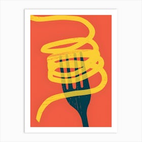 Fork And Spaghetti Art Print