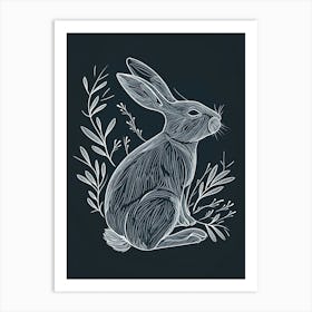 Argente Rabbit Minimalist Illustration 4 Art Print