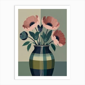 Pink Poppies In A Vase Art Print