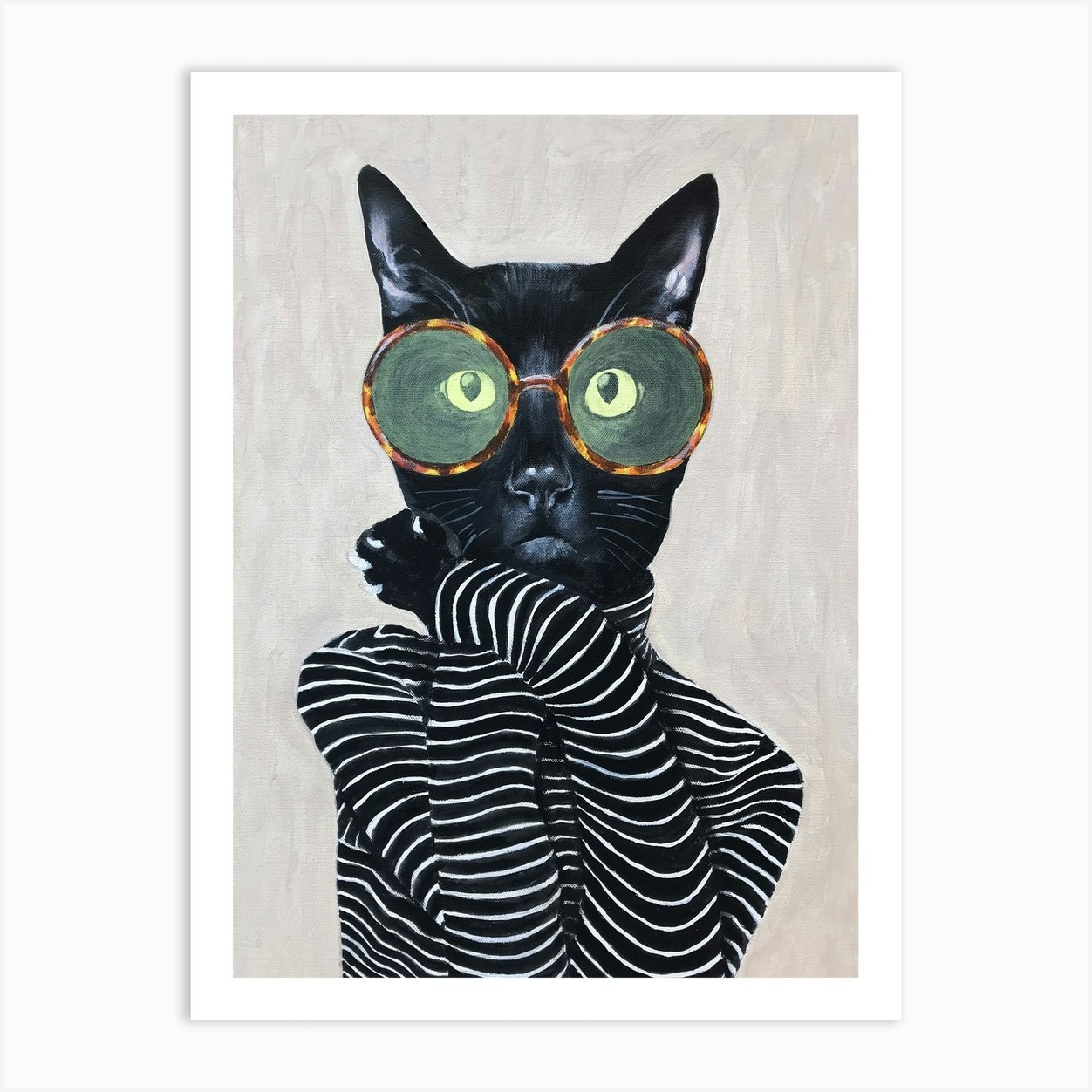 Fashion Cat Art Print By Coco Deparis Fy