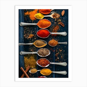 Spices In Spoons Art Print