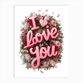 I Love You 3 Art Print