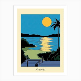 Poster Of Minimal Design Style Of Maldives 1 Art Print