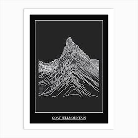 Goat Fell Mountain Line Drawing 2 Poster Art Print