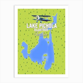 Lake Pichola India map Art Print