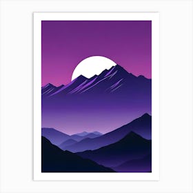 Purple Mountain Landscape Art Print