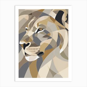 Abstract Lion Canvas Art Art Print