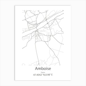 Amboise,France Minimalist Map Art Print