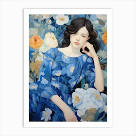 'Blue Flowers' 2 Art Print