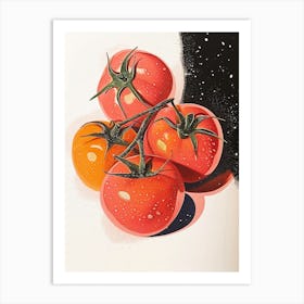 Art Deco Inspired Tomatoes Art Print