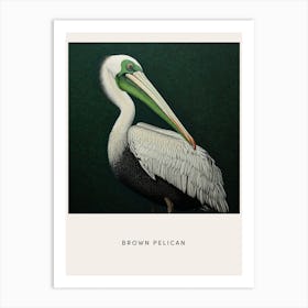 Ohara Koson Inspired Bird Painting Brown Pelican 1 Poster Art Print