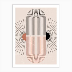 Geometric Abstract Concentric Lines Loop Rays Symmetry Art Print