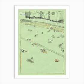 Pigeons In Walgreens' Back Alley Art Print