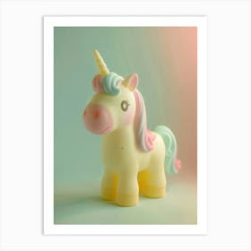 Pastel Toy Unicorn Portrait 1 Art Print