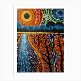 Default Australian Aboriginal Traditional Dot Painting Style A 1 (6) Art Print