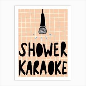 Shower Karaoke Orange Art Print