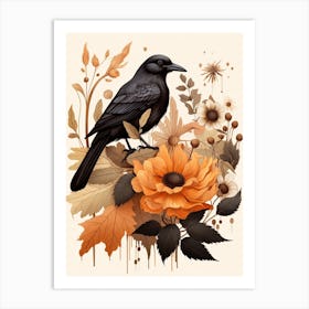 Fall Foliage Raven 3 Art Print