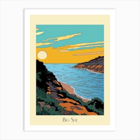 Poster Of Minimal Design Style Of Big Sur California, Usa 1 Art Print