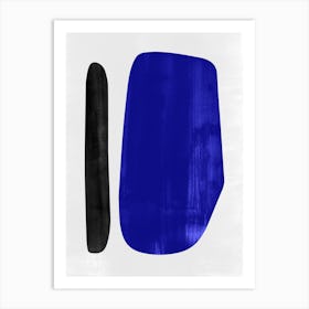 Abstraction In Blue And Black 2 Art Print
