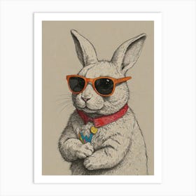 Rabbit In Sunglasses 2 Art Print