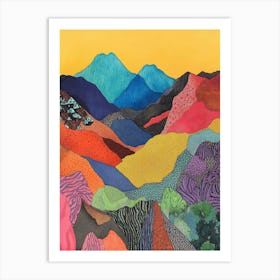 Colourful Mountain Illustration Poster Art Print 25 Art Print