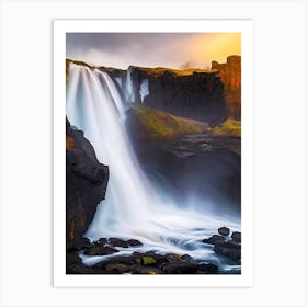Skogarfoss Waterfall, Iceland Nat Viga Style (1) Art Print