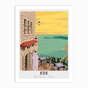 Eze Cafe Diner Travel Art Print