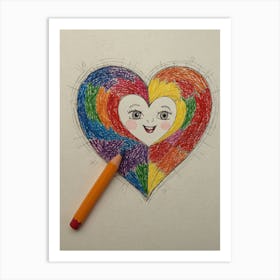 Heart Drawing 15 Art Print