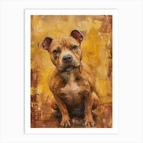 Staffordshire Bull Terrier Acrylic Painting 4 Art Print